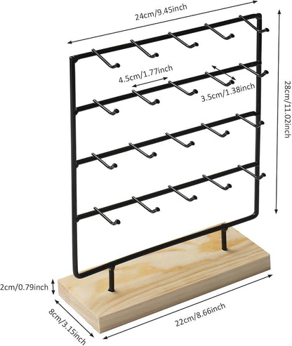 Earring Stand Display for Selling, Wood Earring Rack Tower Display Holder Stand - Image 2
