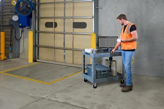 Rubbermaid Commercial Products BRUTE Heavy Duty 2-Shelf Utility/Service Cart - Image 9