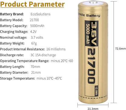 EcoSolutions 21700 Rechargeable Battery Case Set - Image 3