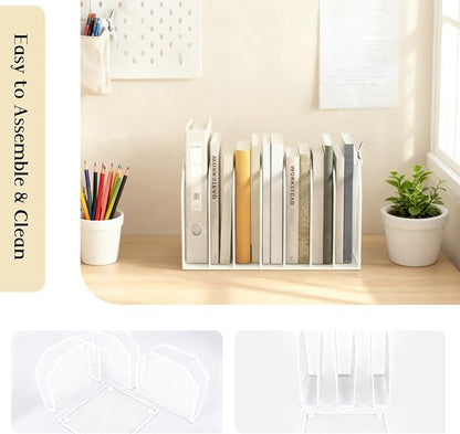 7-Grid Detachable Vertical File Organizer, Metal Mesh File Holder - Image 5