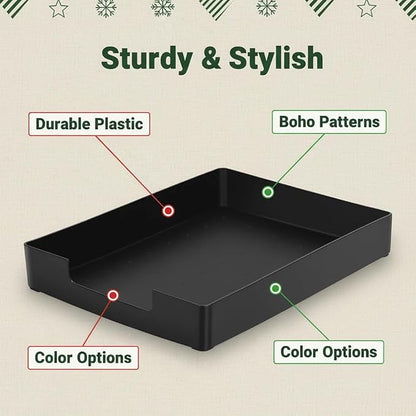 Letter-Size Tray, Desk Drawer Organizer, A4 Plastic Paper Tray, Stackable - Image 3