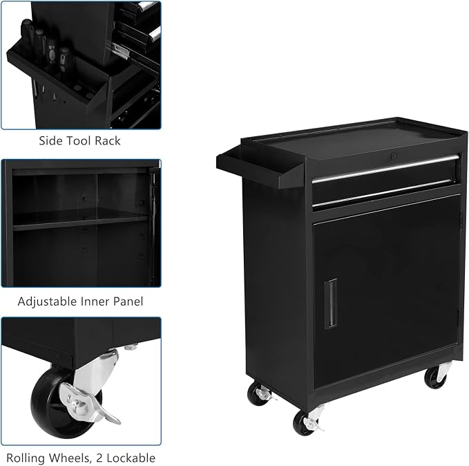 TUFFIOM 5-Drawer Rolling Tool Chest, Tool Storage Cabinet w/Drawers, Lockable - Image 6