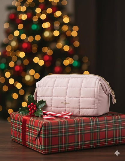 BAGSMART Makeup Bag Travel Toiletry Bag, Puffy Padded Make Up Bags - Image 2