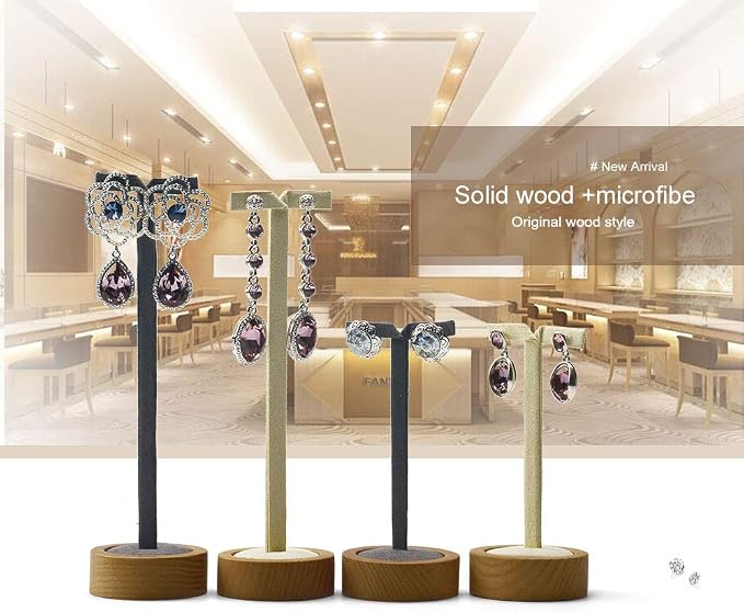 2 Pcs Earrings Display Stands Solid Wood Display Stand Earrings Jewelry Display - Image 5
