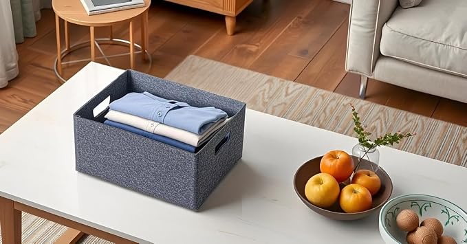 2 pack self-supporting collapsible felt storage basket in darkgrey - Image 7