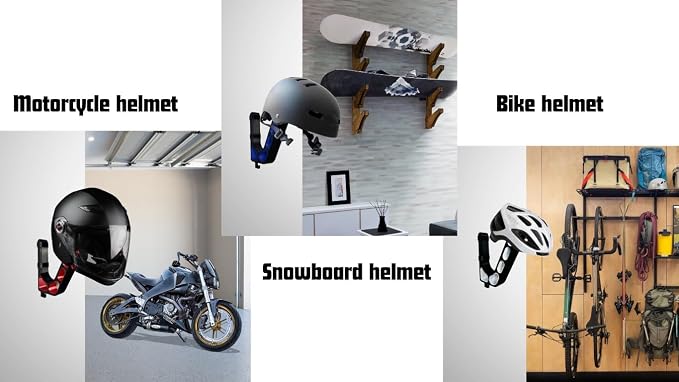 Wall Mounted Helmet Holder – Heavy Duty Motorcycle Helmet Hanger Rack - Image 3