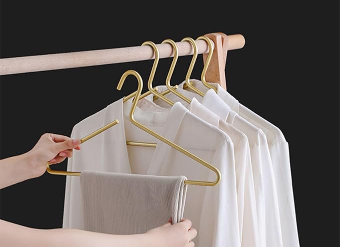 Premium Matte Gold Aluminum Coat Hangers 6 Piece Set, 16.5” Extra Smooth & - Image 5