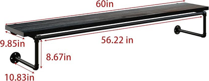 Clothes Rack 60in, Wall Mounted Garment Racks - Image 8