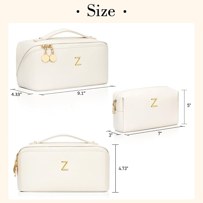 Birthday Gifts for Women Teen Girl, Personalized Initial Makeup Organizer Bag - Image 5