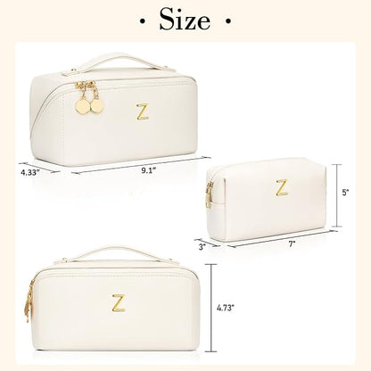 Birthday Gifts for Women Teen Girl, Personalized Initial Makeup Organizer Bag - Image 5