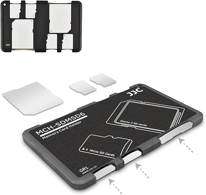 6 Slots SD Micro SD Card Case Storage Organizer, Lightweight Ultra-Thin Credit by JJC