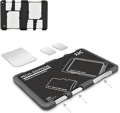 6 Slots SD Micro SD Card Case Storage Organizer, Lightweight Ultra-Thin Credit by JJC