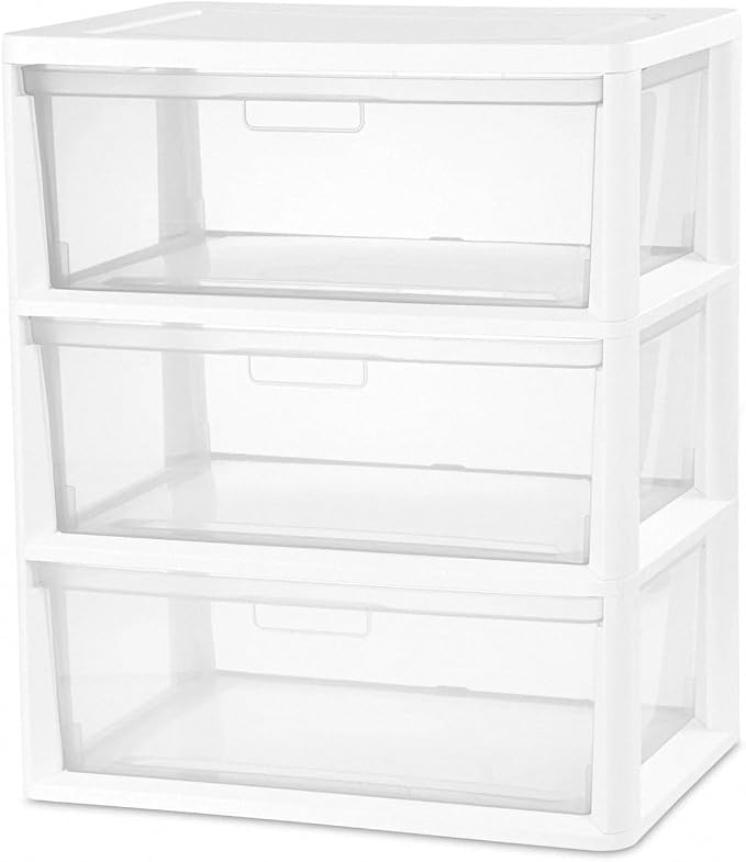3 Drawer Storage Organizer, 3-Tier Wide Clear Plastic Drawer Storage by Unknown