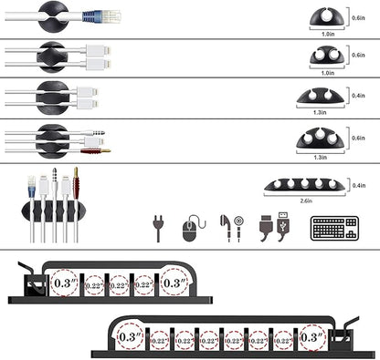 ELII 302PCS Cable Management Kit 4 Cable Sleeve, 45Cable Clips, 11Cable Holders - Image 7