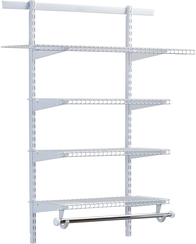 Rubbermaid Configurations Deluxe Custom Closet Kit 3-6 Ft. Adjustable Metal - Image 2