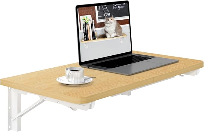TEAMIX Wall Mounted Folding Table, Floating Desk by TEAMIX