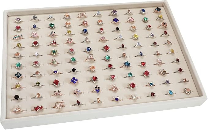 Stratelife 100 Slots Ring Organizer Tray, Stackable Jewelry Storage Display - Image 3