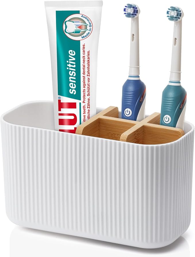 White Toothbrush Holder by GFWARE