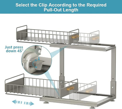 Under Sink Organizer, Pull Out Kitchen Cabinet Organizer 2 Tier Slide Out Under - Image 6