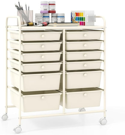 Giantex 12 Drawers Rolling Storage Cart, Classroom Organizers by Giantex