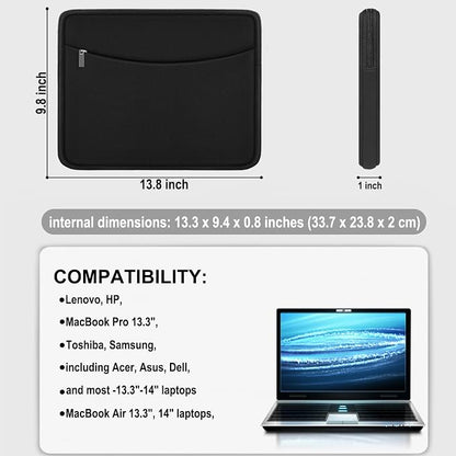 Laptop Sleeve 13.3 inch, Shockproof Protective Briefcase Carrying Computer - Image 4