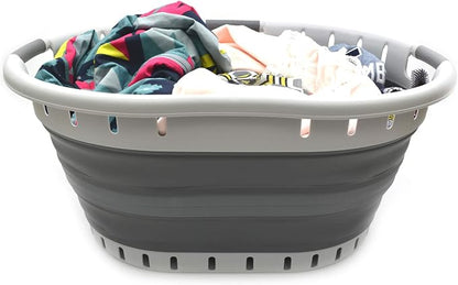 SAMMART 57L Collapsible 3-Handled Plastic Laundry Basket - Image 6