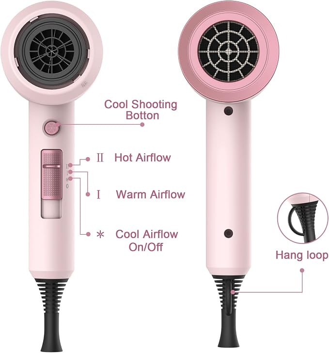 Slopehill Professional Ionic Hair Dryer, Powerful 1800W Fast Drying Low Noise - Image 6