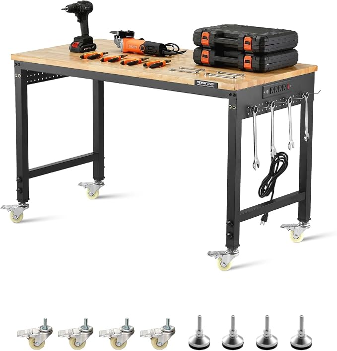 VEVOR Adjustable Workbench, 48-Inch Work Bench by VEVOR