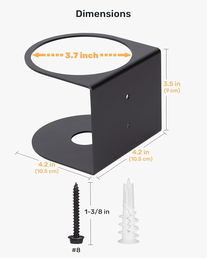 Steel Spray Bottle Holder Wall Mount 2-Pack, Fits up to 32 oz | 13-Gauge - Image 6