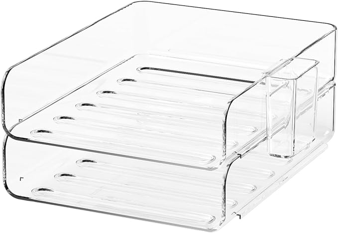 2-Tier Acrylic Paper Tray Organizer by Unknown