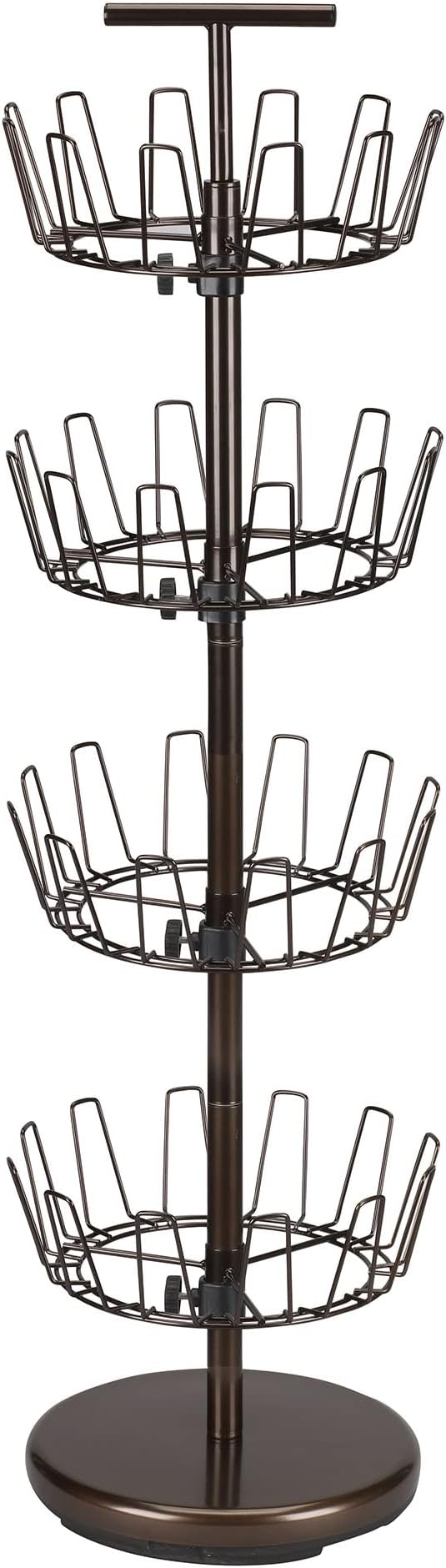 Household Essentials 2139-1 Metal Four-Tier Adjustable Revolving Shoe Rack | by HouseholdEssentials