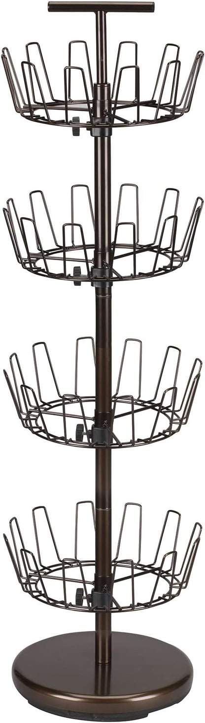 Household Essentials 2139-1 Metal Four-Tier Adjustable Revolving Shoe Rack | by HouseholdEssentials