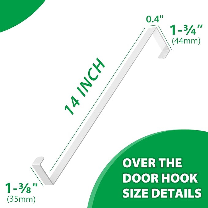 14" Over The Door Hooks, 4 Pack Widen Wreath Hangers Fit The 1-3/4" & 1-3/8" - Image 3