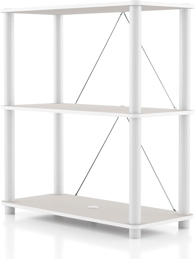 HOMES: INSIDE + OUT Apexa Modern 3-Tier Wide Shelving Units, Collectibles by HOMESInsideOut