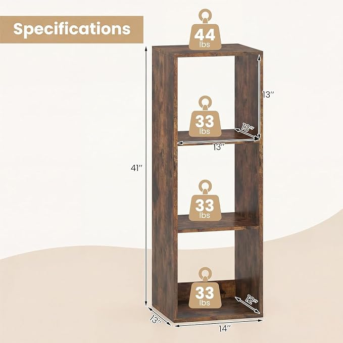 POWERSTONE 3 Cube Storage Organizer Set of 2, 3 Tier Cubby Bookshelf - Image 3