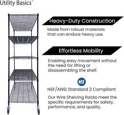 NSF Commercial 5-Tier Wire Shelving - Image 9