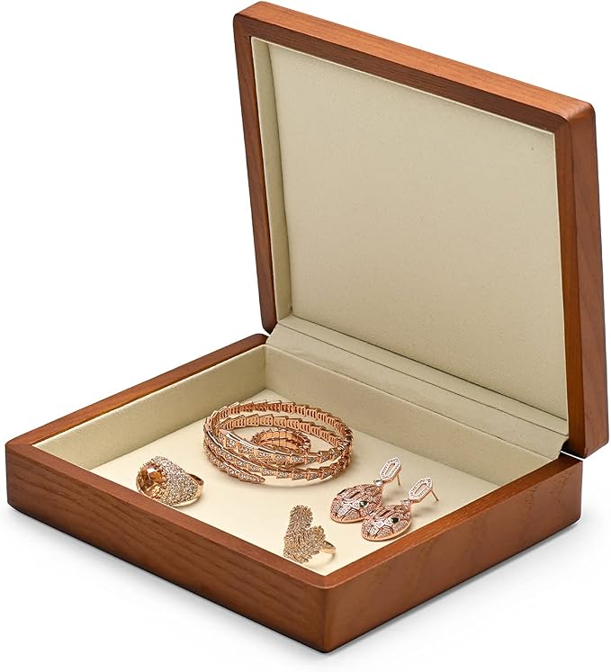 Oirlv Solid Wood Ring Jewelry Box Organizer Earrings Jewelry Drawer Organizer - Image 2