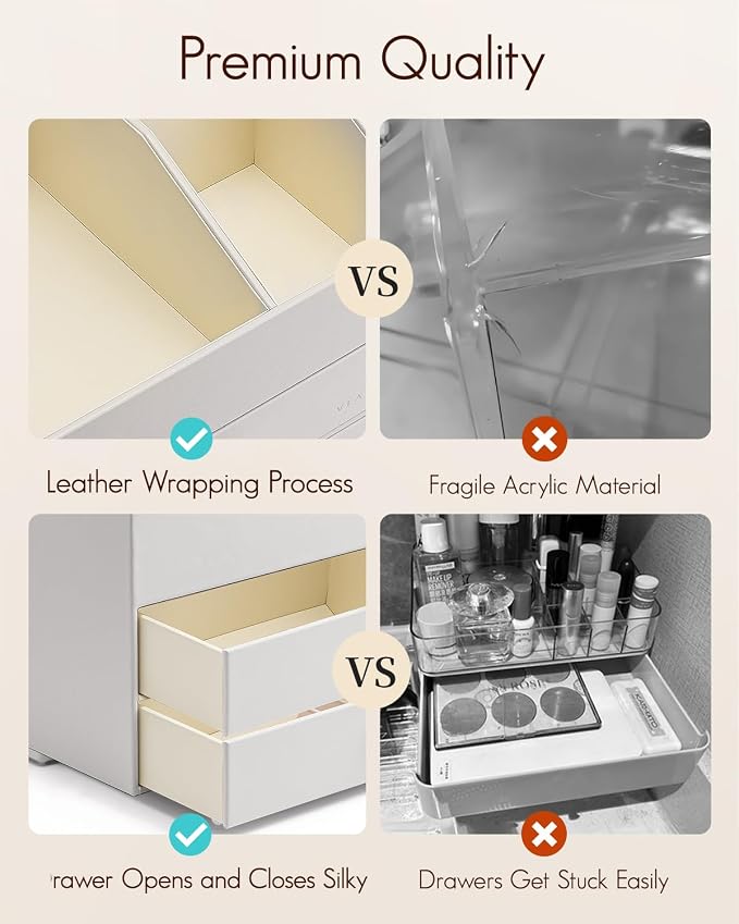 Vlando Makeup Organizer for Vanity, Large Capacity Countertop Organizer - Image 7
