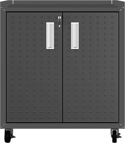 Manhattan Comfort Fortress Textured Metal 31.5" Garage Mobile Cabinet by ManhattanComfort