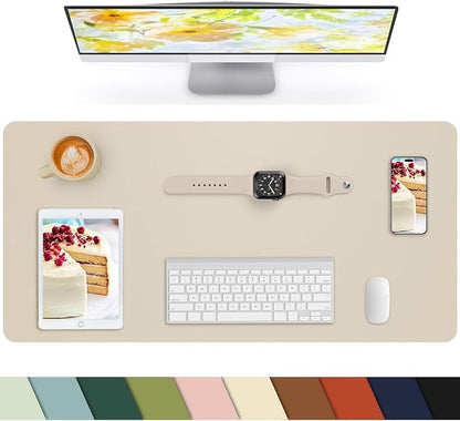 Small Desk Mat, Leather Desk Pad Protector, Desk Mouse pad, Office Desk mat by cebowa