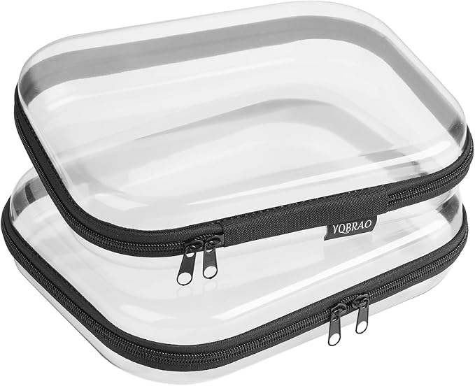 Hard Sided Clear Zipper Case for Storage- Professional-Grade Plastic Clear by Unknown