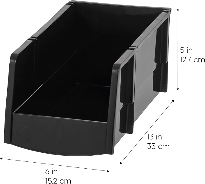 IRIS USA Large Stackable Storage Bins, |Made in USA|, Plastic Open Front Shelf - Image 2