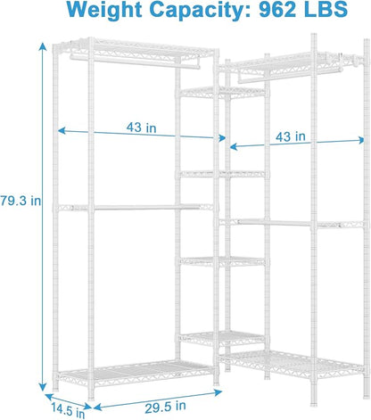 Ulif E4 Clothes Rack, Heavy-Duty Garment Rack, Metal Freestanding Clothing - Image 7