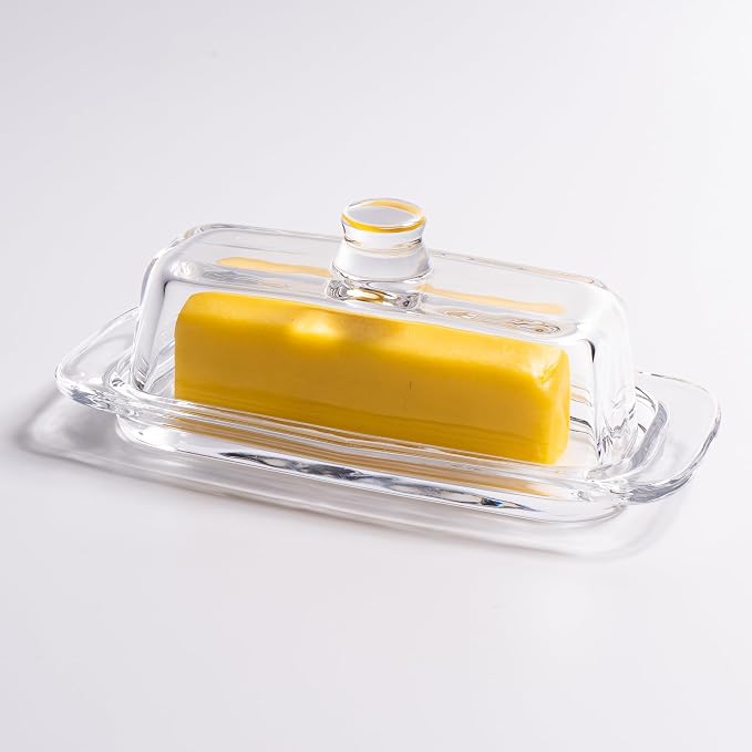 Glass Butter Dish with Cover by QIANCHANG