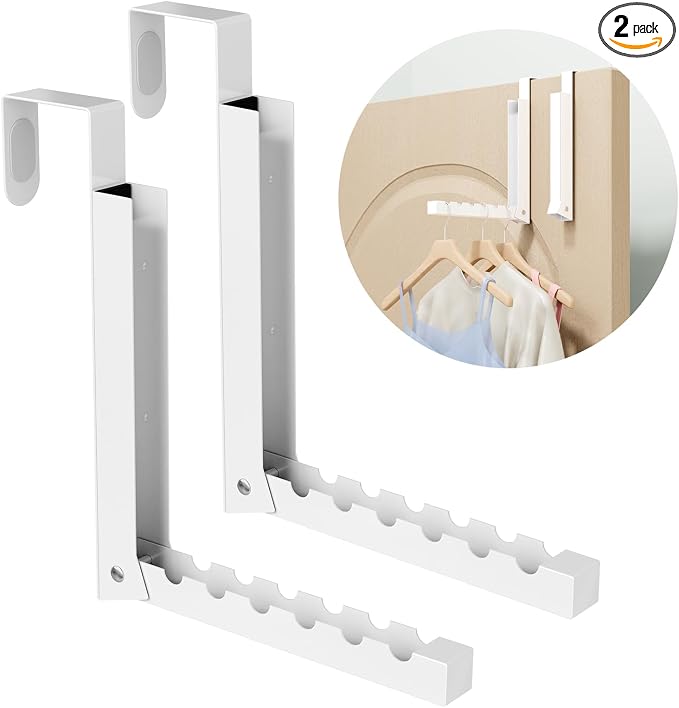 Over The Door Hanger Folding Clothes Drying Rack, Folding Hanging Coat Rack by BAKON