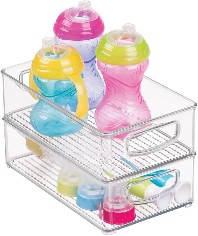 mDesign Small Plastic Baby Nursery and Food Organizer -Storage Holder Bin - Image 4
