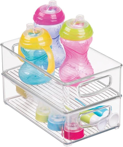 mDesign Small Plastic Baby Nursery and Food Organizer -Storage Holder Bin - Image 4