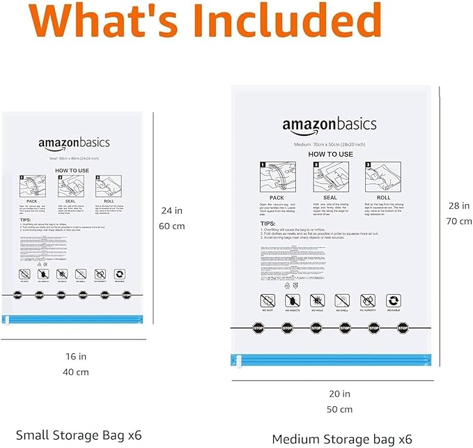 Amazon Basics Roll-Up Travel Compression Storage Bags - Image 2