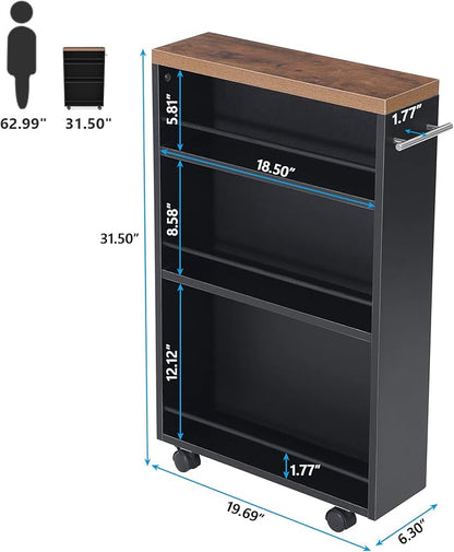 Tribesigns Slim Storage Cart, Rolling Narrow Kitchen Cart on Wheels - Image 7