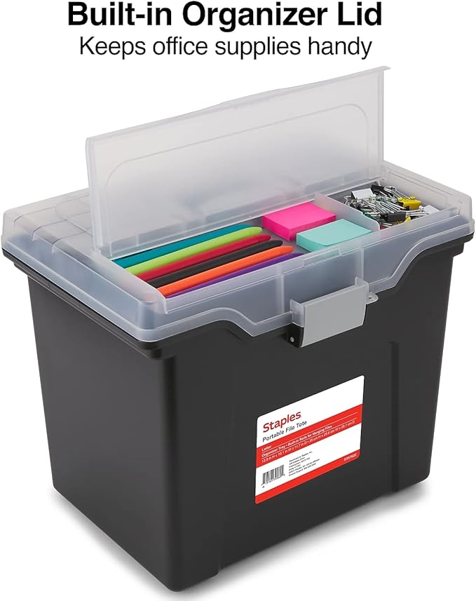 STAPLES File Folder Tote, Portable Filing Box - Image 3